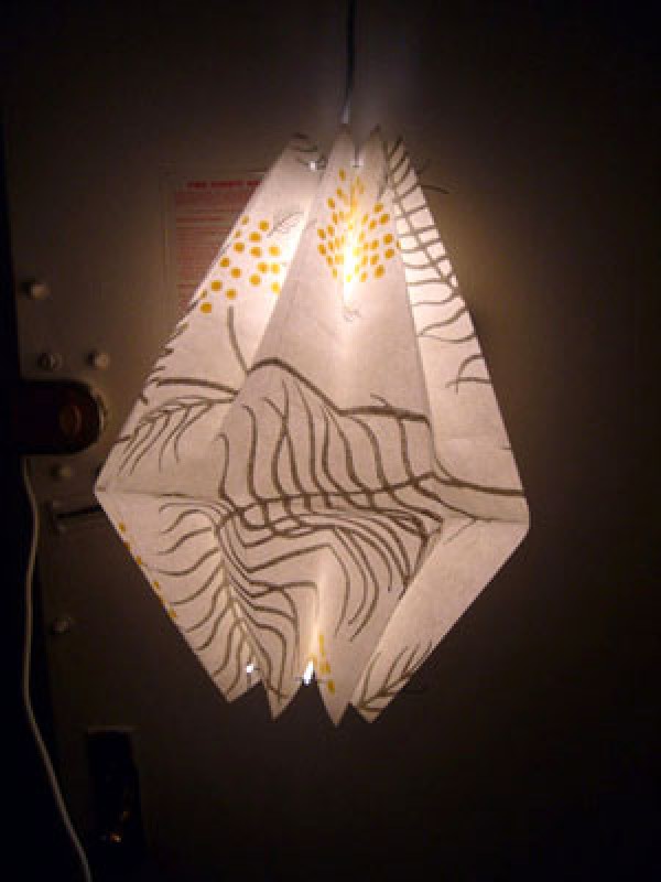 Christmas handmade paper art origami lampshade handmade DIY illustrated tutorial