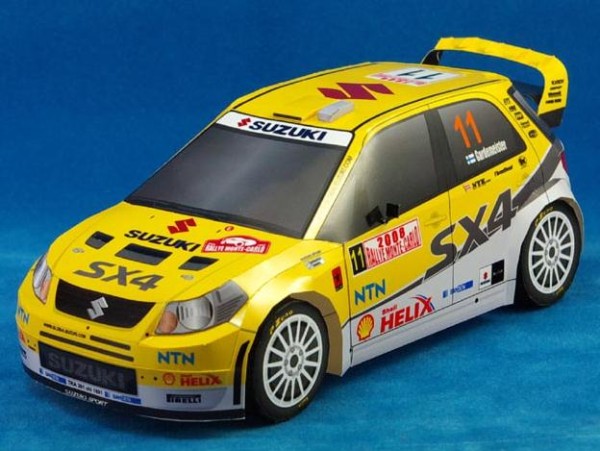 [Paper Model] Suzuki SX4 WRC racing car origami model drawings and tutorials free download