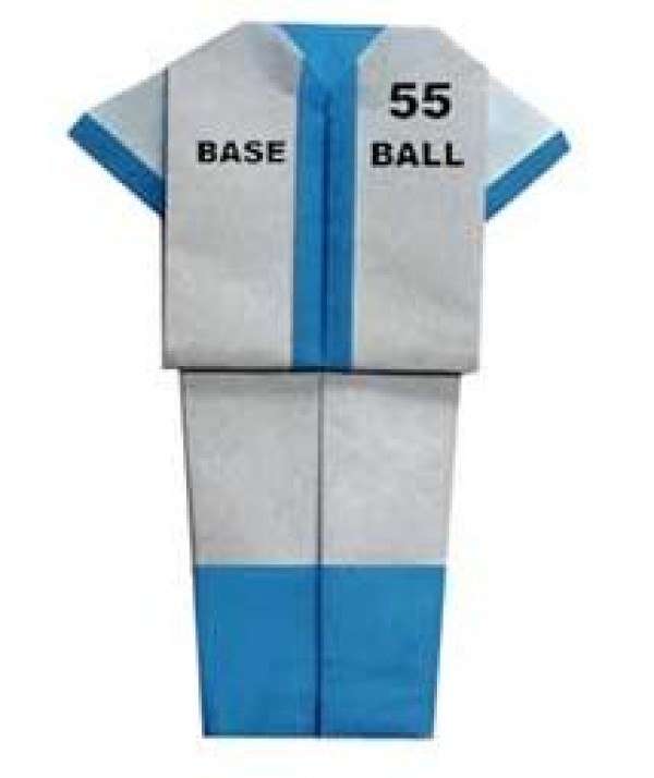 Childrens simple handmade origami clothing baseball uniform tutorial