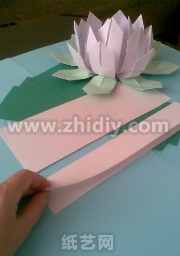 Mid-Autumn Festival paper art handmade origami lotus diy illustrated tutorial