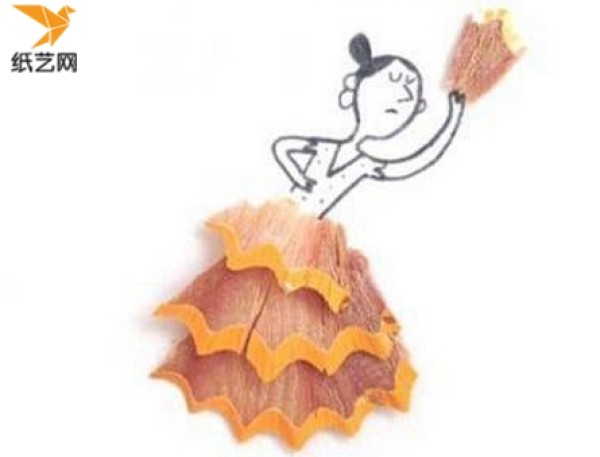 Appreciation of childrens handicrafts using pencil shavings to create creative works