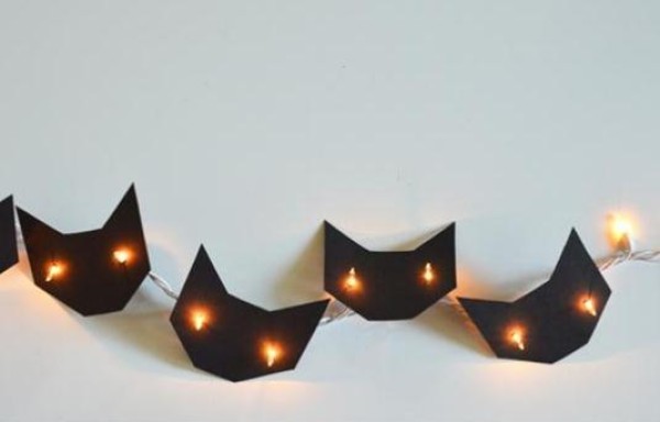 Halloween handmade step-by-step tutorial on making paper kitten lanterns