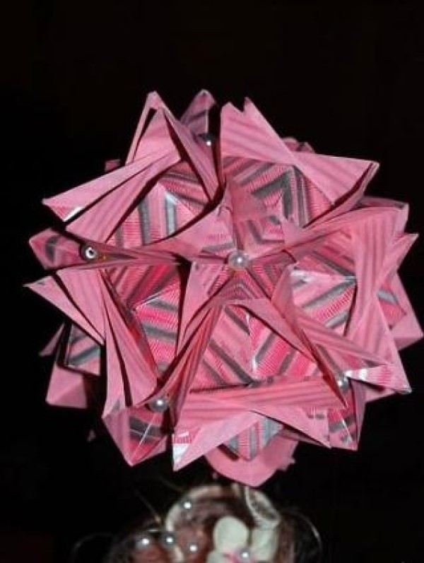 Origami paper ball flower handmade tutorial