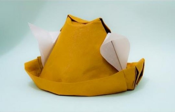 How to make an origami hat. Cute origami hat with ears.