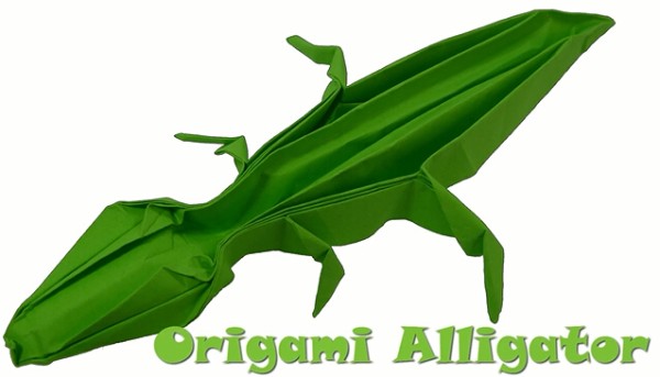 Origami Encyclopedia teaches you how to make origami crocodile by hand origami video tutorial