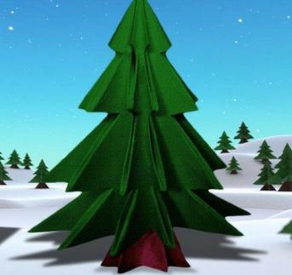 Origami Christmas tree handmade illustration diy production tutorial