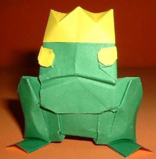 Handmade Origami Frog Prince Illustration