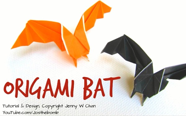 Halloween three-dimensional origami bat teaches you how to fold a Halloween bat