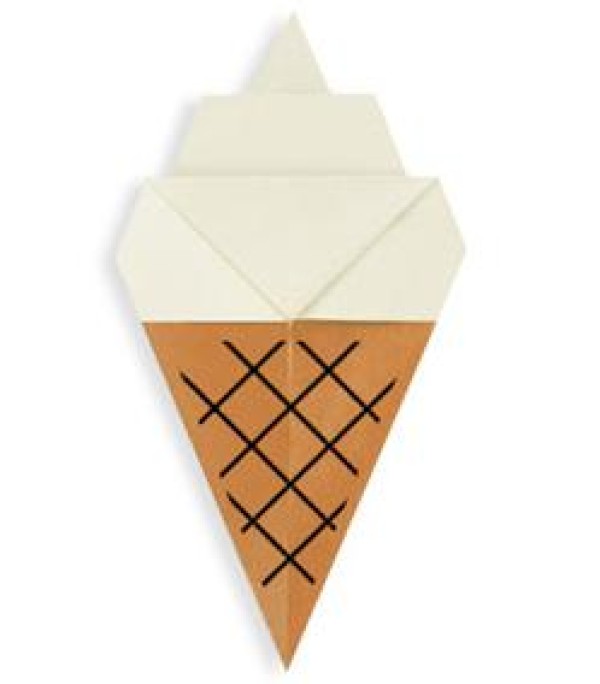 Simple handmade ice cream origami tutorial for children