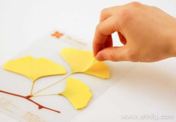 Ginkgo leaf bookmark note paper art design