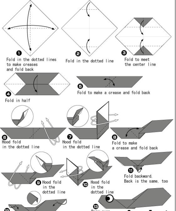 Simple origami tadpole tutorial for children