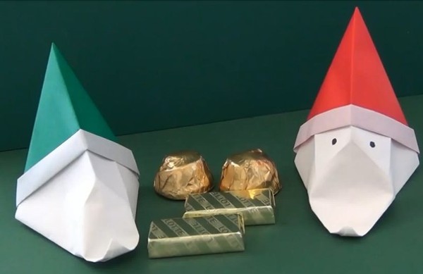 Christmas Santa Candy Box | DIY Origami Making Tutorial for Santa Origami Box