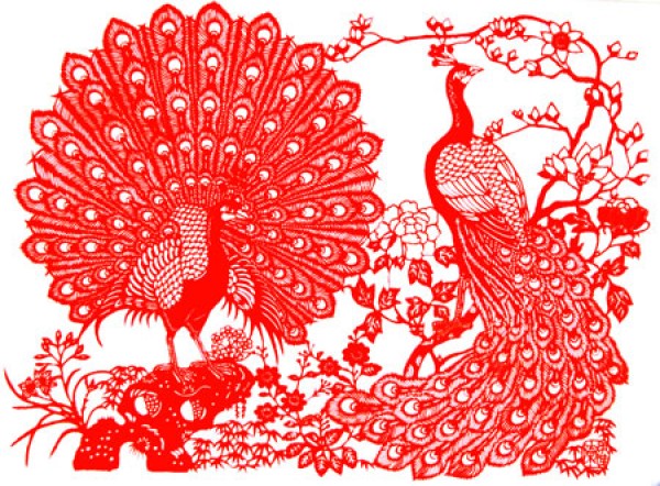 Complete collection of peacock paper-cut patterns