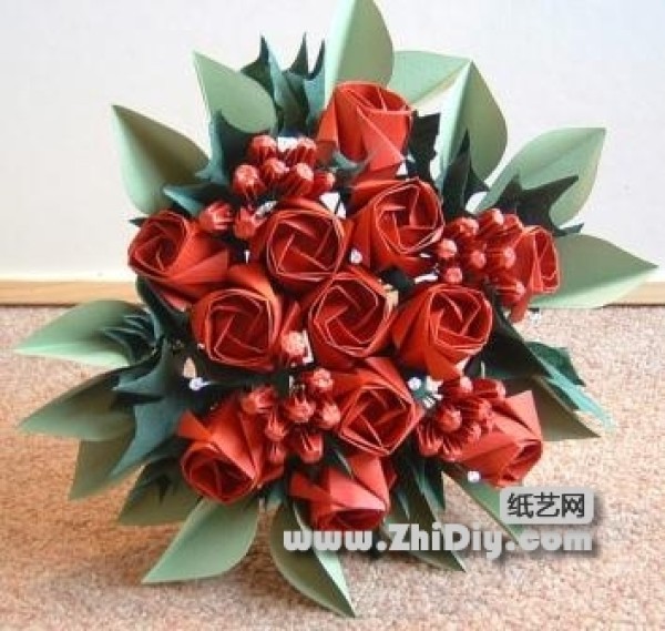 Valentines Day Paper Craft Origami Rose Full Version [Physical Picture + Pencil Crease]