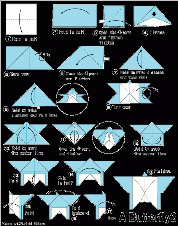 Simple origami butterfly tutorial for children