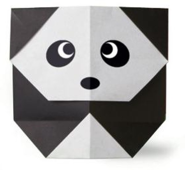 Giant panda origami tutorial illustration