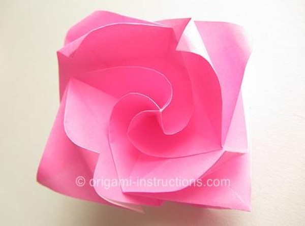 Simple rotating origami rose origami real shot tutorial