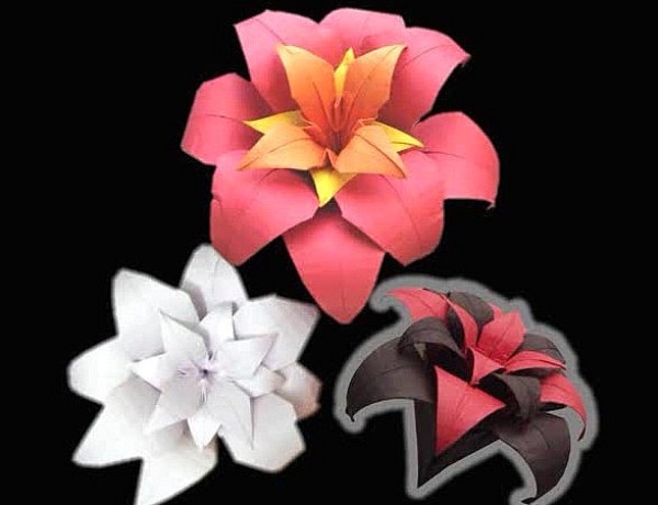 Origami paper lily - classic origami flower tutorial teaches you how to make origami lily flowers