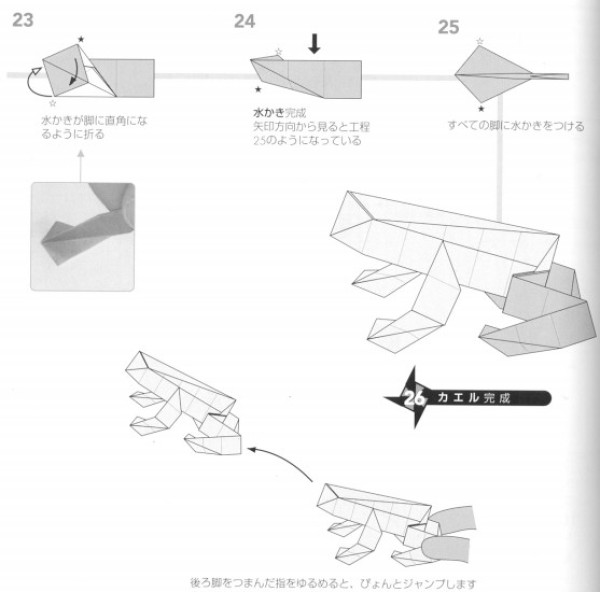 Origami frog origami chart