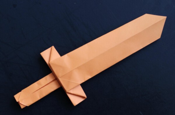 Origami Encyclopedia teaches you how to make an origami sword by hand