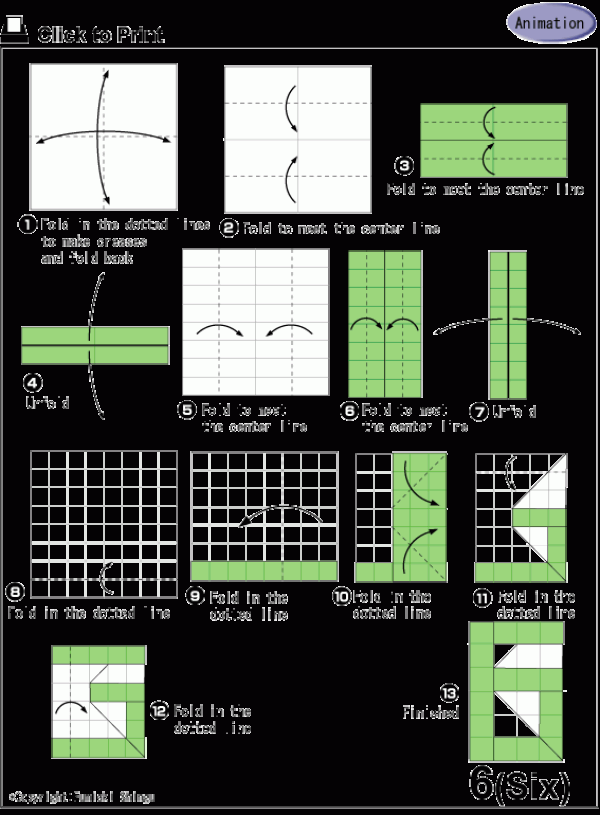 Origami Number 6 Origami Illustrated Tutorial