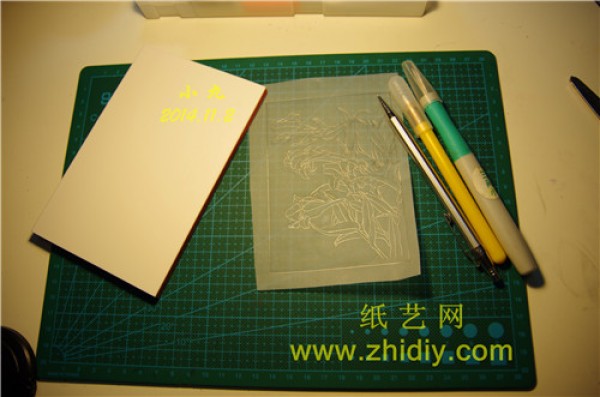 Rubber stamp line drawing lily flower tutorial