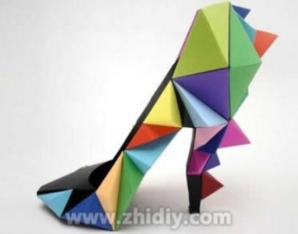 Stylish origami fashion high heels