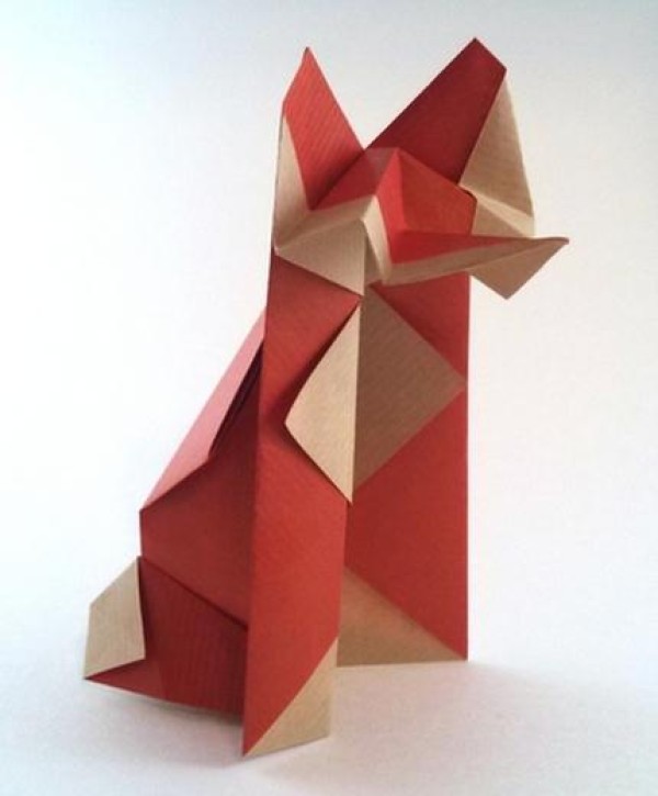 Simple origami fox drawing tutorial