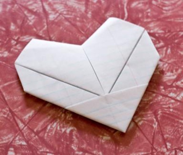 Simple Origami Heart Illustrated Tutorial