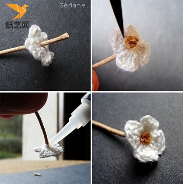 How to crochet flowers? Illustrated tutorial on how to make a hand-knitted crochet elegant small bouquet