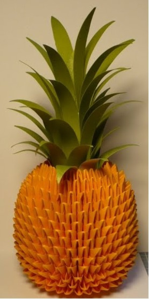 Origami triangle pineapple making tutorial