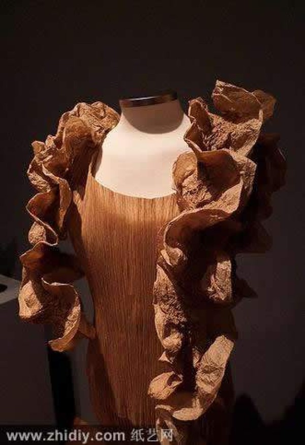 Origami clothes made from crumpled paper