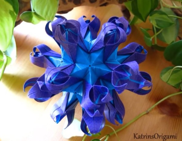 How to make Ocean Life Origami Flower Ball Lantern Handmade Origami Video Tutorial