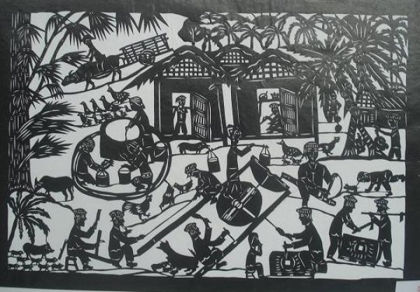 Xinjiang ethnic minority paper-cut themes