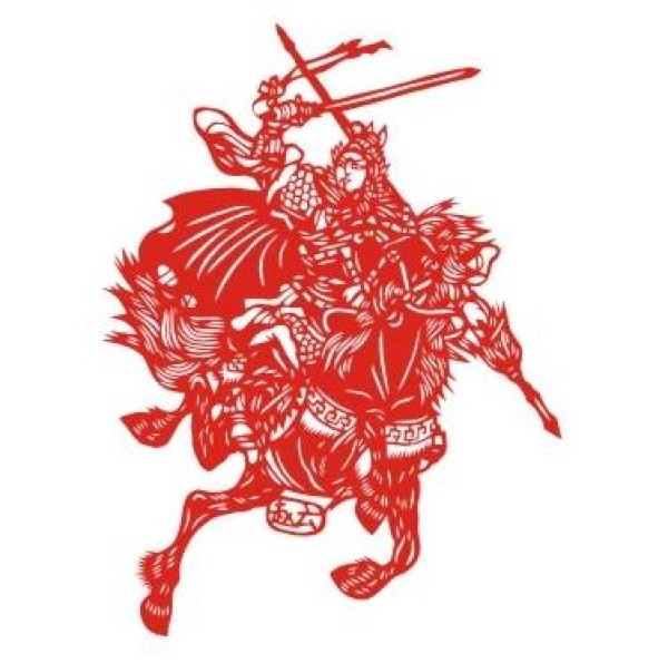 Paper-cutting of the Year of the Horse, Characters of the Three Kingdoms Paper-cutting: Zhao Yun Paper-cutting Patterns and Paper-cutting Tutorials