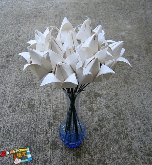 Appreciation of simple origami flowers