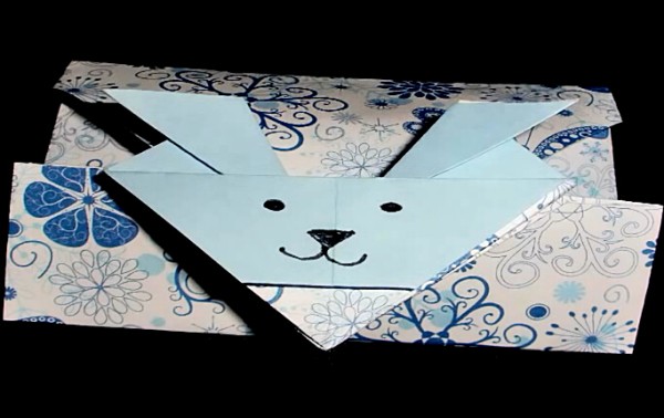 Origami video tutorial for children to make origami bunny envelopes