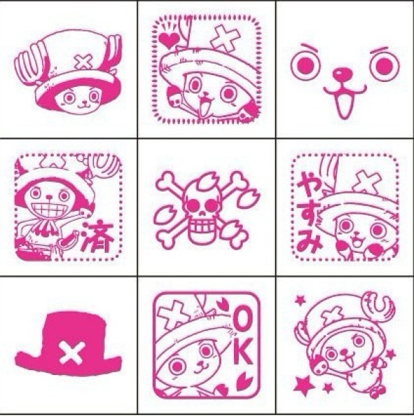 One Piece Chopper rubber stamp material pattern complete layout