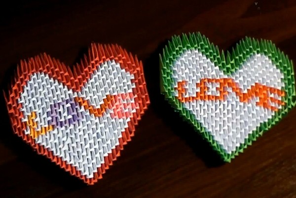 Video tutorial for Valentines Day handmade gift with triangle origami heart