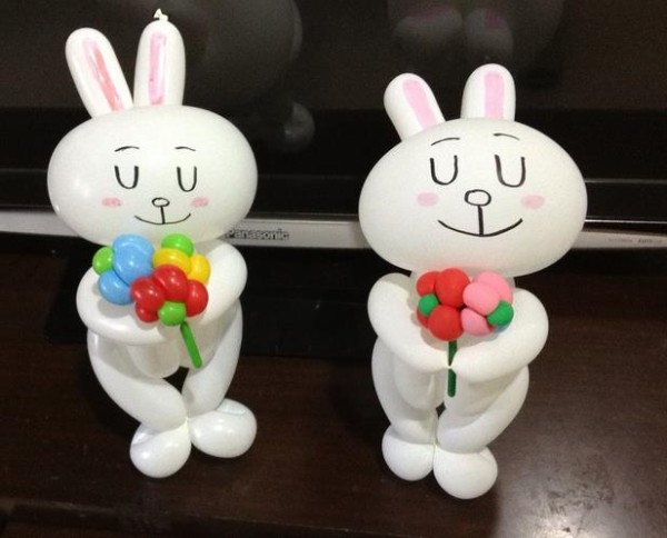 Handmade Balloon Shaping LINE Bunny Magic Balloon Folding Balloon Video Handmade Tutorial