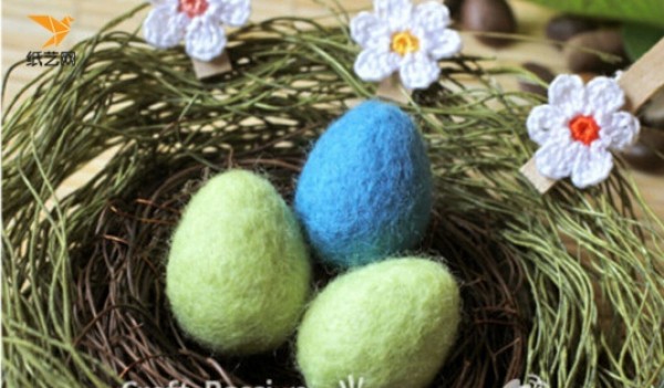 How to use wool felt? Illustrated tutorial for children to make cute wool felt bird eggs for beginners