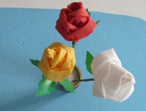 Napkin Paper Art Roll Paper Flower Making Tutorial