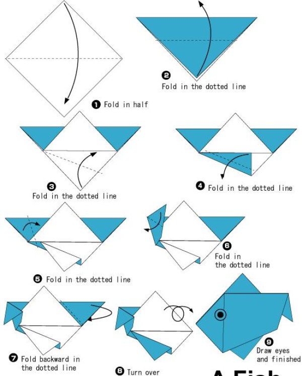 Simple origami fish tutorial