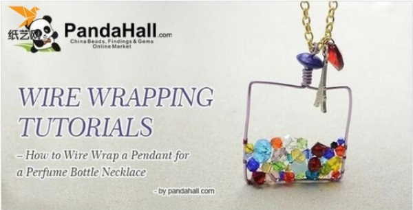 How to make homemade trinkets? Handmade beaded perfume bottle pendant tutorial illustration