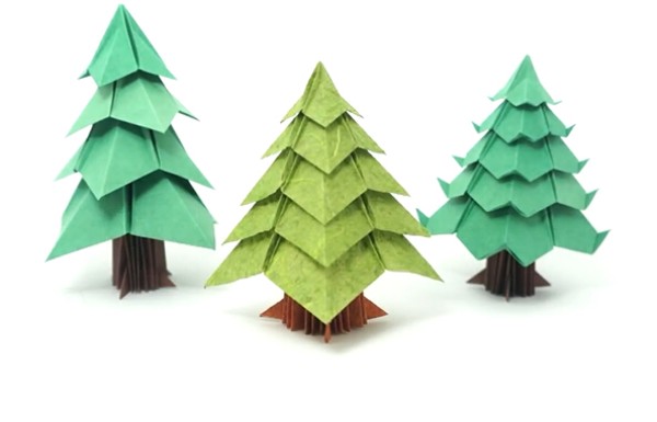 Christmas tree origami tutorial teaches you how to make a Christmas origami tree