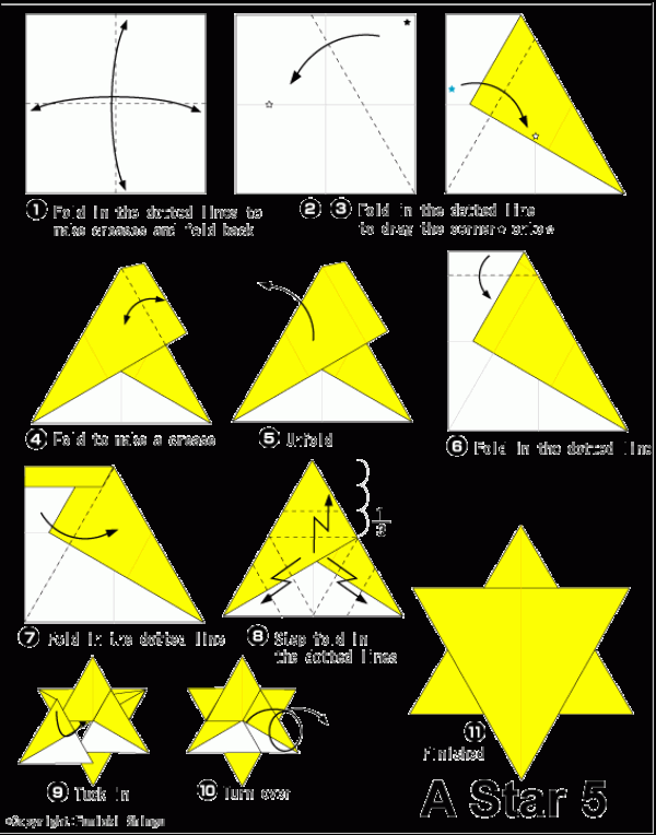 Christmas star handmade origami diy illustrated tutorial