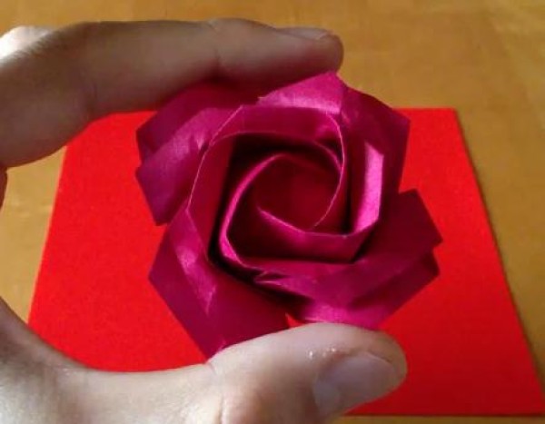 Origami rose tutorial - simple version Sato rose origami video tutorial