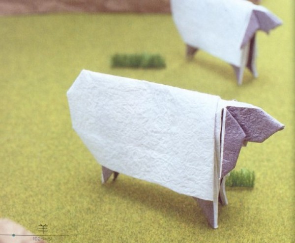 Simple sheep origami illustration tutorial