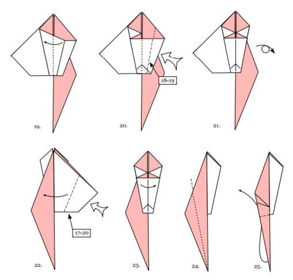 Modified origami crane origami drawing tutorial