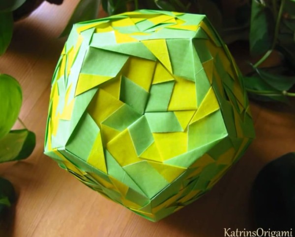 Origami Encyclopedia - Watercolor Flower Ball Lantern Handmade Origami Video Tutorial